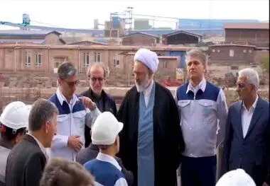 بازدیدحجت‌الاسلام و المسلمین فتوحی، رئیس منطقه ۲ بازرسی کل کشور و بازرس کل خراسان رضوی از کارخانجات تولیدی شرکت فولاد سنگان