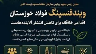 ویندفنسینگ فولاد خوزستان اقدامی خلاقانه برای کاهش انتشار آلاینده‌هاست