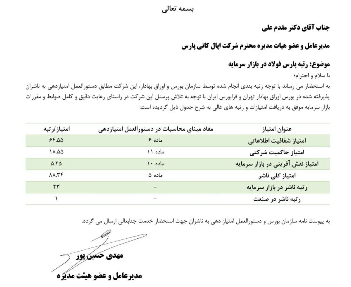 پارس فولاد سبزوار؛ رتبه نخست صنعت و ۲۳ در بازار سرمایه

